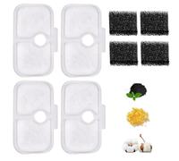 4Pcs Cat Water Fountain Filters and 4Pcs Foam Filter, Cat Fountain Replacement Filters Set for PLWF05 /PLWF115/PLWF105, Filter Cartridges for Use Cat Drinking Pet Dogs (Style C)