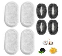 4Pcs Cat Water Fountain Filters and 4Pcs Foam Filter, Pet Fountain Replacement Filters Set for 3.2L/2L Cat Water Fountain, Filter Cartridges for Use Cat Drinking Pet Dogs (Style B)