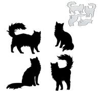 4Pcs Cats Dies Metal Die Cuts, Cats Frame Metal Cutting Dies Cut Stencils for DIY Scrapbooking Cards Photo Album Decorative Embossing Paper Dies for Scrapbooking Card Making