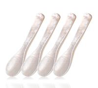 4Pcs Caviar Spoons, 3.5 Inch Mother of Pearl Spoon Hand Craft Shell Spoon for Caviar, Ice Cream, Eggs, Coffee, Salt, Jam, Restaurant Serving