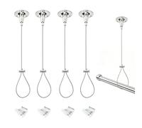 4Pcs Ceiling Bracket for Shower Poles, 60” Height Adjustment, Anti-Sagging Ceiling Mount Curtain Rod Holders for Curved,L-Shaped,U-Shaped Corner Shower Rods