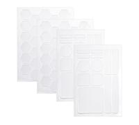 4pcs Cell Phone Grip Stickers, Diamond Texture Non-Slip Mobile Phone Grip Tape with Round Square Hexagon Shape Adhesive Decals for Controllers Camera Mouse Smooth Devices (Transparent)