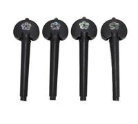 4PCS Cello Tuning Pegs, Compact Exquisite Premium Ebony Wood Cello Peg with Stable Performance Replacement for 3/4 4/4 Size Instrument