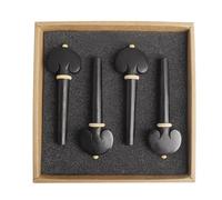 4Pcs Cello Tuning Pegs, Ebony Wood Fine Adjustment Pegs for Cello, Smooth Accurate Tuning Mechanism, Orchestral Strings Accessories Parts Compatible with All Cello Brands