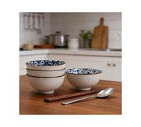 4Pcs Ceramic Bowls, Ice Cream Snack Dip Bowl Set, 4.5'' Japanese Style Ceramic Dipping Bowls for Rice, Cereal, Dessert