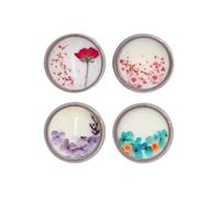 4pcs Ceramic Candles Made with Natural Vegetable Ghee and Cotton Wick Round Reusable Scented Candle