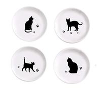 4pcs Ceramic Cat Dinner Plates Seasoning Dishes Appetizer Plates Dipping Bowl