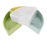 4pcs Ceramic Small PET Feeding Bowl for Cage Corner Placement