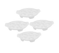 4pcs Ceramic Snail Serving Dish White French Style Egg Platter