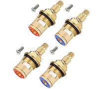 4Pcs Ceramic tap Cartridge, Tap Cartridges, Replacement Tap Valves Brass Ceramic Stem Disc Cartridge Faucet Valve Quarter Turn 1/2" for Bathroom Kitchen Tap