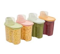 4PCS Cereal Storage Containers Home Kitchen Food Dispenser Storage with Lids Rice Storage Container with Measuring Cup for Cereal Dry Food Rice (1.9L)