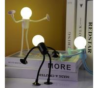 4Pcs Changeable Shape Funny Sportsman Night Light,Cute DIY Shape Night Lights,Creative Human with Suction Cup Desktop Ornaments for Adults Boys Girls Room Christmas