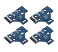 4PCS Charging Port Replacement, JDS-001PS4 Controller Charging Socket, Replacement Charging Port Assembly, Repair Part Micro USB Adaptor Charger Socket Board Connector Module