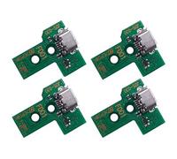 4PCS Charging Port Replacement, JDS-030PS4 Controller Charging Socket, Replacement Charging Port Assembly, Micro USB Adaptor Charger Socket Board Connector Module