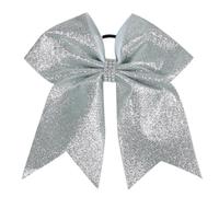 4pcs Cheer Hair Bows Cheerleading Hair Bow Glitter Ribbon Bows Hair Band Hair Tie For Girls And Women For Girls(Silver)