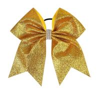 4pcs Cheer Hair Bows Cheerleading Hair Bow Glitter Ribbon Bows Hair Band Hair Tie For Girls And Women For Girls(GOLD)