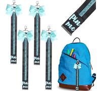 4pcs Cheer Pin Strap Pin Me Ribbon Cheerleader Ribbon Keychain pin Me Cheer Keychain cheer Bows Bag Tag Holder fo+r Backpack Bag Glitter Cheerleader Keychains cheer Gifts Bow Holder