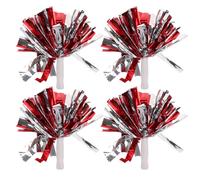 4pcs Cheerleading Pom Poms Plastic Handheld Sports Dance Performance | Sparkle Mixed Colours, Comfortable Handling for School Spirit Squads, Fundraisers and Team Displays