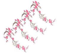 4pcs Cherry Blossom Embroidery Iron on Applique Patch for Backpacks