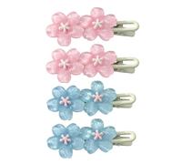 4pcs Cherry Blossom Hairpin, Jelly Double Layer Flower Pearlescent Texture Fine Shimmer Resin, For Daily Commuting College Sweet Girl Bangs Side Hair C