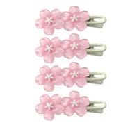 4pcs Cherry Blossom Hairpin, Jelly Double Layer Flower Pearlescent Texture Fine Shimmer Resin, For Daily Commuting College Sweet Girl Bangs Side Hair B