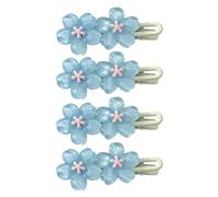 4pcs Cherry Blossom Hairpin, Jelly Double Layer Flower Pearlescent Texture Fine Shimmer Resin, For Daily Commuting College Sweet Girl Bangs Side Hair A