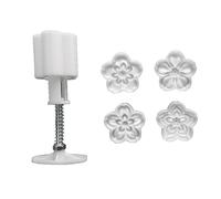 4pcs Cherry Flower Mould Baking Moulds ABS Plastic Hand Press Cake Chocolate Chocolate Decoration Tool for Home Bakery Advertising Consumption Professional Pastry Mould for Biscuits & Chocolates