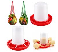 4Pcs Chick Feeder, Poultry Feeding Set with Feed Tubes and Water Bucket, Practical Solution for Chicken Care, Complete Feeding Equipment for Small Flocks