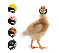 4PCS Chicken Helmet - Chicken Bird Headgear Toy Head Protection Bird Hat Headwear Hens Bird Protect Helmet Cap Suitable for Parrot Small Chickens, Ducks and Other Poultry Funny Pet Safety Helmet