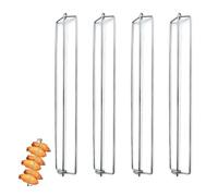 4Pcs Chicken Wing BBQ Fork, Wing Rails for Grilling Chicken Wings, Chicken Wing BBQ Fork Chicken Wing Rails for Grill, Reusable Stainless Steel BBQ Grilling Fork Tool for Outdoor Picnic Camping.