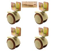4pcs Child Crib Caster in Rubber Swivel Cot Castors 2 Inch Furniture Wheel with Brake,Baby Crib Wheel Accessories,Load 100kg,Double Wheel,Silent,with U-Bracket (25mm/1in)