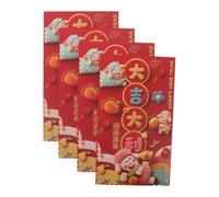 4pcs Chinese New Year Red Envelopes 2027 Large 14x8 Paper | Creative Sheep Year Theme, Vibrant Red Finish, Photo Prop Use, Spring Festival and Birthday Gifting