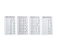 4Pcs Chore Chart My Chores Elder Care RV Checklist Self DIY Removable Reusable Chore Board for RV Home Office