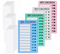 4pcs Chore Chart, ZODKSNO 12 * 20 Portable Checklist Board Plastic Memo Boards with 30 Replaceable Blank Paper for Home Office