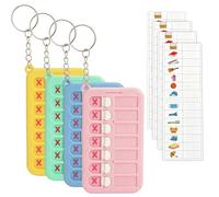 4Pcs Chores Chart for Kids,Sliding Visual Timetable Routine Chart for Children Daily Planner Behaviour Charts for Children,To Do List for Task Management and Planning,with Keychain,Easy to Carry.