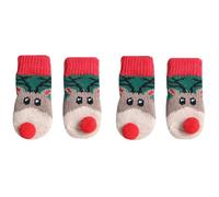 4Pcs Christmas Anti-Slip Dog Socks to Prevent Licking Paws, Best Paw Protector Traction Control on Hardwood Floor, Pet Paw Protector for Small Medium Large Dogs