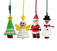 4Pcs Christmas Button Ornament Crafting Kit, Button Christmas Tree Ornament Kits, Funny Art Hanging Decor Making Set, Cute Santa Claus Snowman Angel Tree Buttons Craft Pendant For Craft Enthusiasts