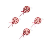 4pcs Christmas Candy Cane Lollipop Ornament 27cm Plush Red Hanging | Ribbon Included, Festive Atmosphere and Scene Setting Props, for Party Venues, Holiday Decor