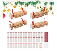 4PCS Christmas Crackers Make Your Own, 20x10x1cm Christmas Cracker with Customiz Fillings, for Storing Candy, Banknotes, Or Small