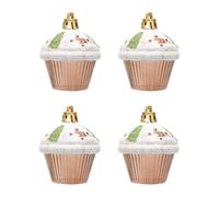 4Pcs Christmas Cupcake Decorations Xmas Pendant Hanging Christmas Tree Ornament for Party, Coffee