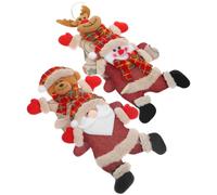 4pcs Christmas Fabric Hanging Pendants Santa Snowman Deer Bear Decor
