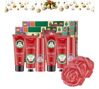 4PCS Christmas Fragrance Skincare Set, Hand Cream, Body Lotion, Fragrance Mist, Rose Soap Bar, Winter Moisturising Set for Dry Skin, Christmas Skincare Gift Sets for Women and Girls (2)