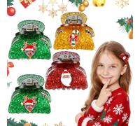 4pcs Christmas Hair Clips Decorative Acrylic Claw for Women Festive | Mini Styling Tools, Christmas Charm Decorative Design, for Party and Daily Life, Daughter or Mother