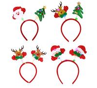 4pcs Christmas Headbands with LED Lights, Luminous Christmas Headbands Christmas Party Headbands Novelty Christmas Headbands Christmas Theme Headbands for Christmas Party Decoration