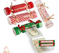 4PCS Christmas Money Box Cash Gift Pull,DIY Xmas Money Wallets for Cash Gifts,Funny Christmas Money Cracker,Creative Pulling Out Cash Candy Boxes for Kids Adults