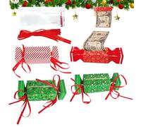4PCS Christmas Money Candy Box Cash Gift Pull | 19.5*4 Cm Christmas Cash Boxes | DIY Candy Money Holders | Party Cracker Candys Paper Boxes for Home Living Rooms Holiday Events Festivals Celebrations