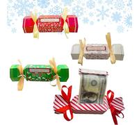 4pcs Christmas Money Gift Boxes Cash Gift Pull Out Box Red Green Candy Shape Surprise Money Crackers Wallets Christmas Birthday Moneyroll Gifts Ideas Xmas Party Supplies