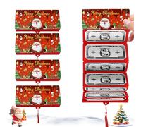 4Pcs Christmas Money Holders for Cash Surprise Money Gift Cards Envelopes with 10 Slots Xmas Gifts Card Holder DIY Money Card Holder for Christmas Family Friends
