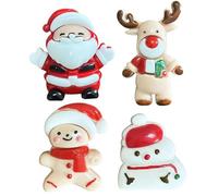 4Pcs Christmas Party Favors Ultra-Soft Santa Baby Snowman Reindeer Squeeze Toys Cute Stress Relief Stocking Stuffers for Kids Teens Adults Fidget Toys