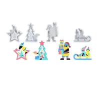 4Pcs Christmas Santa Clause Silicone Molds Epoxy Resin Silicone for Soap Christmas Decoration Santa Clause